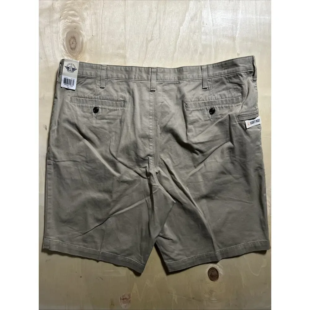 NEW Dockers “Perfect Short” Classic Fit Flat Front 100% Cotton Tan Men’s Size 42